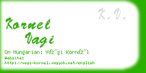 kornel vagi business card